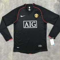 2007/2008 Man Utd Away Black long sleeve Retro soccer jersey (长袖)