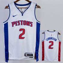 22/23 Pistons CUNNINGHAM #2 White Top Quality Hot Pressing NBA Jersey