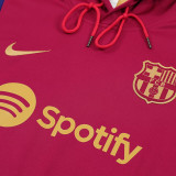 24/25  BAR Wine Red Hooded  Tracksuit(黑色胸花）