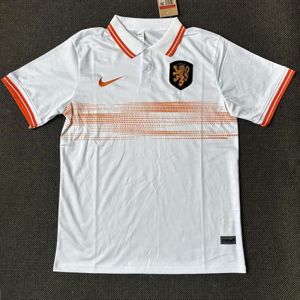 21/23 Netherlands White Classic Polo Short Sleeve