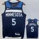 22/23 Timberwolves EDWAROS #5 Blue Top Quality Hot Pressing NBA Jersey
