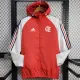 24/25 Flamengo Red &White Hooded Windbreaker