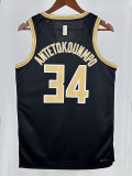 23/24 LAKERS LETTER BROTHER #34 Black Honor EditionTop Quality Hot Pressing NBA Jersey