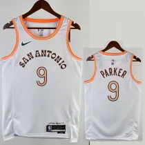 23/24 Sa Spurs PARKER #9 White City Edition Top Quality Hot Pressing NBA Jersey