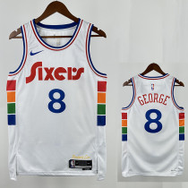 24/25 76ERS GRORGE  # 8 City Edition Top Quality Hot Pressing Retro NBA Jersey