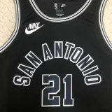 22/23 SA Spurs DUNCAN #21 Black Top Quality Hot Pressing NBA Jersey (Retro Logo)