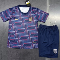 2024England Blue Purple Special Edition Kids Soccer Jersey