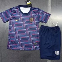 2024England Blue Purple Special Edition Kids Soccer Jersey