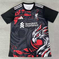 25/26 LIV White Eagle's head  Black Fans Training Shirtsa白色鹰