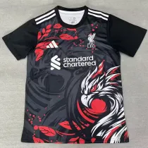 25/26 LIV White Eagle's head  Black Fans Training Shirtsa白色鹰