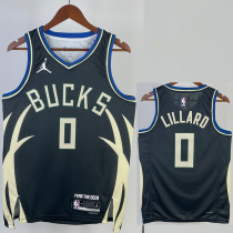22/23 BUCKS LILLARD #0 Black Trapeze Iimited Top Quality Hot Pressing NBA Jersey(V领)