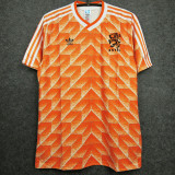 1988 Netherlands Home Retro Soccer Jersey（队标缕空）