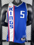 23/24 Kings FOX #5 Blue City Edition Top Quality Hot Pressing NBA Jersey