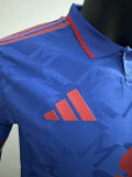 25/26 Man Utd Pattern Special Edition Blue Player Version Soccer Jersey(橙色胸花）