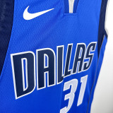 22/23 Dallas Mavericks THOMPSON #31 Blue Away Top Quality Hot Pressing  NBA Jersey客场（V领）