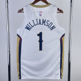 22/23 Pelicans WILLIAMSON #1 White Top Quality Hot Pressing NBA Jersey（V领）