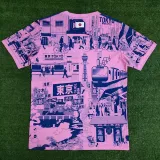 2024 Japan  Fashion Royal Blue Pink Edition Fans Soccer Jersey