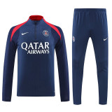 24/25  PSG Royal blue Player version Half Pull Tracksuit  (半拉链)