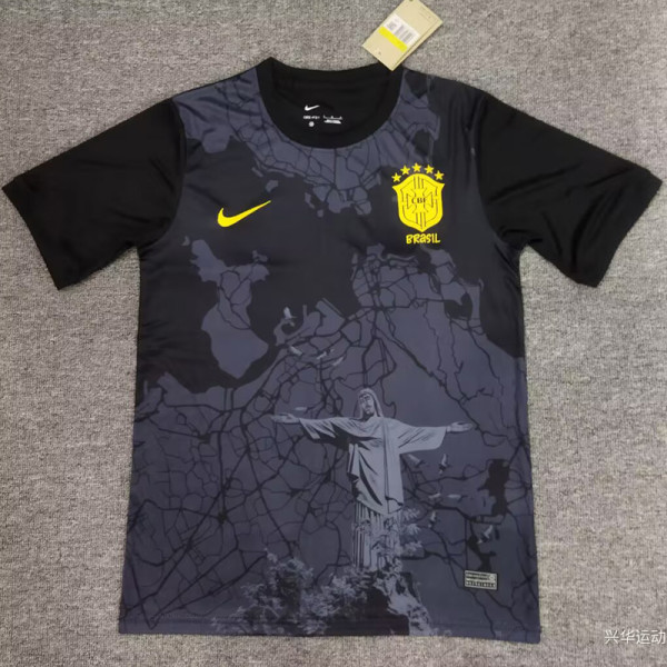 24/25 Brazil Jesus Black Fans Soccer Jersey