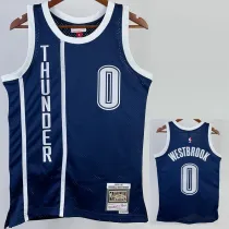 2015/16 OKC WESTBROOK #0 Royal Blue Retro Top Quality Hot Pressing NBA Jersey