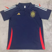 2024 Spain Grey Blue Polo Shirt(肩白边)