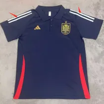 2024 Spain Grey Blue Polo Shirt(肩白边)