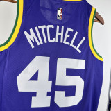 23/24 JAZZ MITCHELL #45 purple Top Quality Top Quality Hot Pressing NBA Jersey (Retro Logo)