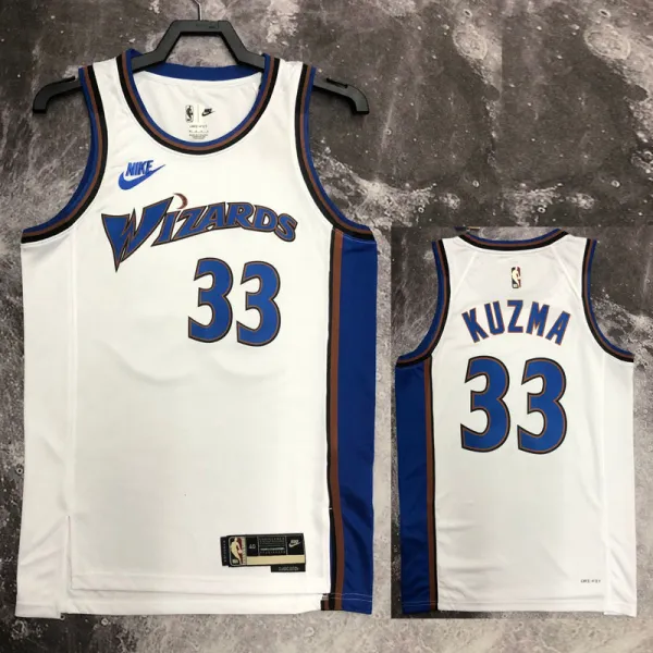 22/23 Wizards KUZMA #33 White Top Quality Hot Pressing NBA Jersey (Retro Logo)