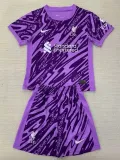 24/25 LIV Purple Goalkeeper Kids Soccer Jersey
