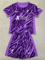 24/25 LIV Purple Goalkeeper Kids Soccer Jersey