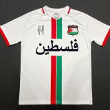 24/25 Palestine White Arabic Special Edition Fans Soccer Jersey(背后广告）