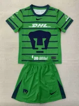 24/25 Pumas UNAM Green Goalkeeper Kids Soccer Jersey