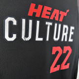 23/24 HEAT BUTLER #22 Black City Edition Top Quality Hot Pressing NBA Jersey (V领）