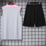 24/25 PSG Grey Pink ShoulderTank top and shorts suit(粉肩)