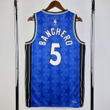23/24 Magic BAANCHERO #5 Dark Blue Top Quality Hot Pressing NBA Jersey (Retro Logo)(V领)
