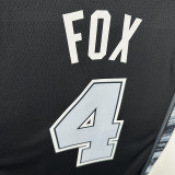 22/23 Sa Spurs FOX #4  Black Flying Man Top Quality Hot Pressing NBA Jersey