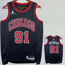 22/23 BULLS RODMAN #91 Black Top Quality Hot Pressing NBA Jersey (Trapeze Edition) 飞人版