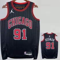 22/23 BULLS RODMAN #91 Black Top Quality Hot Pressing NBA Jersey (Trapeze Edition) 飞人版