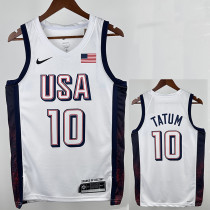 2024 Olympic Game USA TATUM # 10 White Basketball Jersey