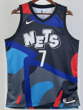 23/24 NETS DURANT #7 Blue Black City Edition Top Quality Hot Pressing NBA Jersey