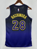 24/25 LAKERS HACHIMURA#28 Royal Blue City Edition Top Quality Hot Pressing NBA Jersey