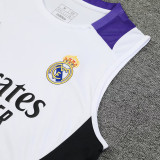 24/25 RMA White(Purple Shoulders) Tank top and shorts suit(白色紫肩）