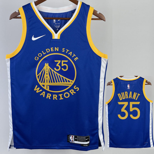 22/23 WARRIORS DURANT #35 Blue Top Quality Hot Pressing NBA Jersey (V领)