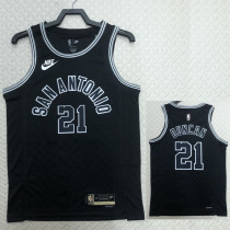 22/23 SA Spurs DUNCAN #21 Black Top Quality Hot Pressing NBA Jersey (Retro Logo)