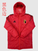 22/23 Belgium Red Hooded Cotton Coat Black Edge (黑色边) 棉衣