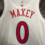 22/23 76ERS MAXEY #0 White City Edition Top Quality Hot Pressing NBA Jersey