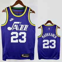 23/24 JAZZ MARKKANEN #23 purple Top Quality Top Quality Hot Pressing NBA Jersey (Retro Logo)