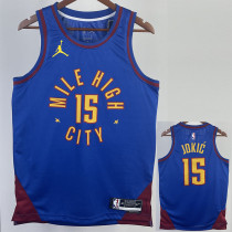 22/23 Nuggets JOKIC #15 Blue Top Quality Hot Pressing NBA Jersey (Trapeze Edition) 飞人版
