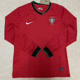 2024 Portugal Home Long Sleeve Fans Soccer Jersey(长袖)