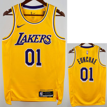 22/23 LAKERS EUNCHAE #01 Yellow Top Quality Hot Pressing NBA Jersey(圆领)